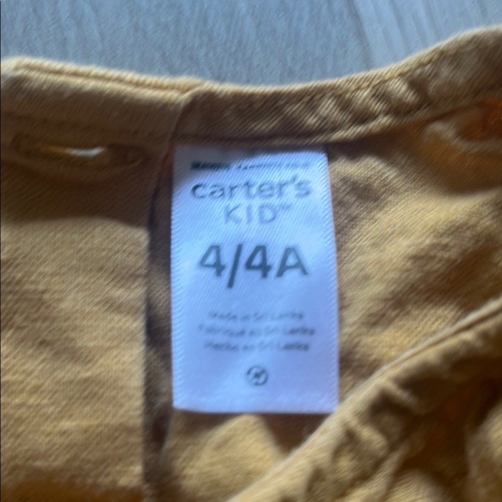Carter's mustard Ruched Ruffled Sundress size 4 - Picture 2 of 4